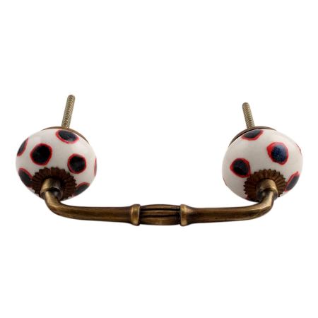 Navy Blue Dot Ceramic Bridge Handle